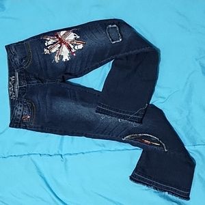 Total Girl sequined distressed fancy jeans. Girls size 12 regular.